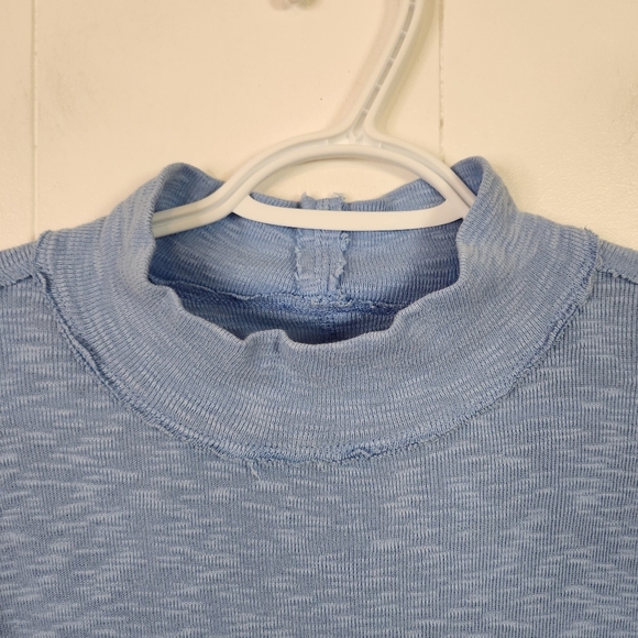 We The Free People For The Boys Turtleneck Ribbed Top Stretch Blue Size XL Boho - Picture 7 of 11